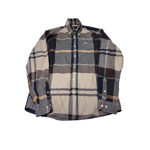 Barbour Other - Barbour Mens Regular Fit Plaid Button Down Shirt Navy Tan Grey MSH5382TN63 Small